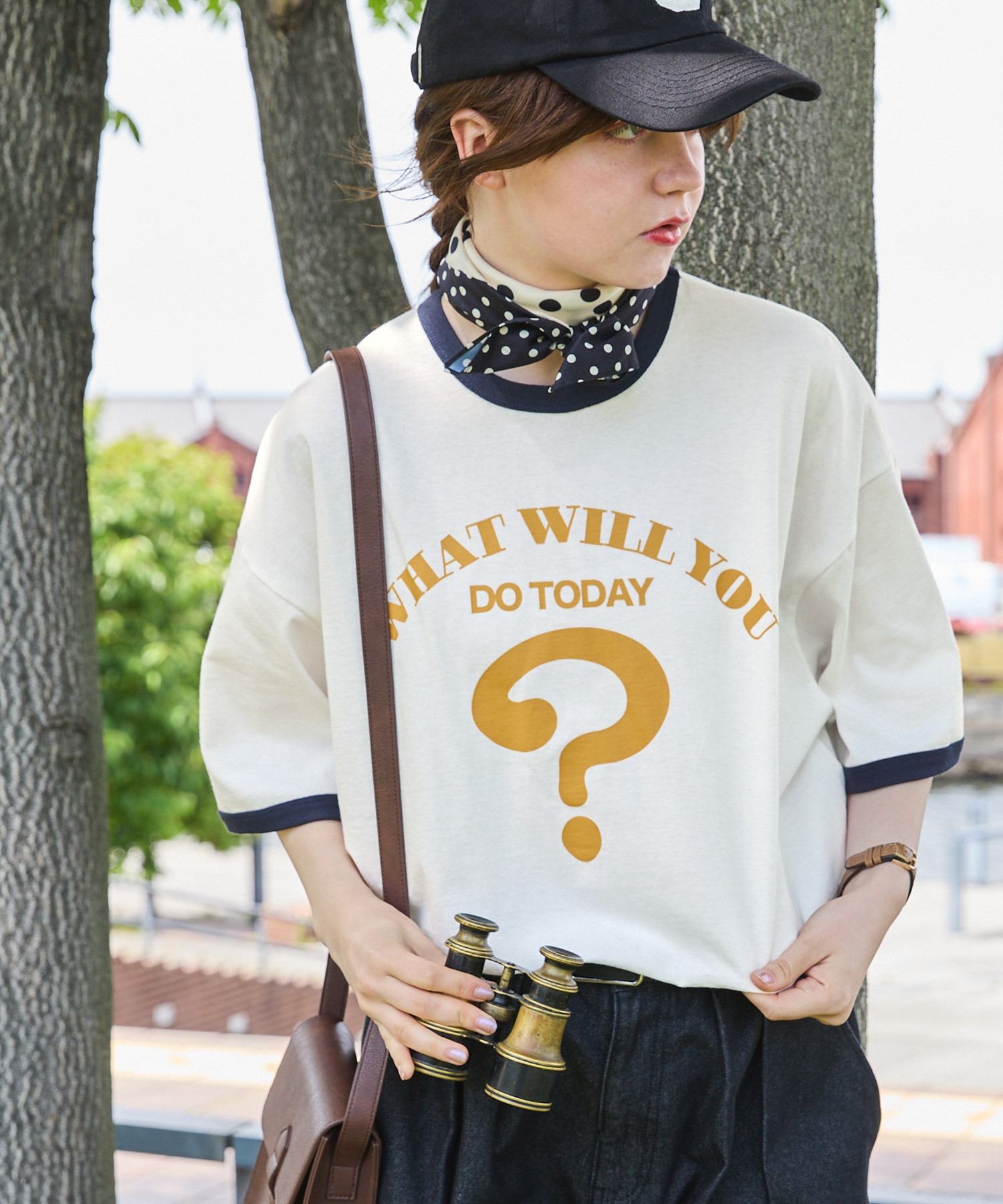 ヴィンテージライクシンボルマークグラフィックリンガーTシャツ MONO