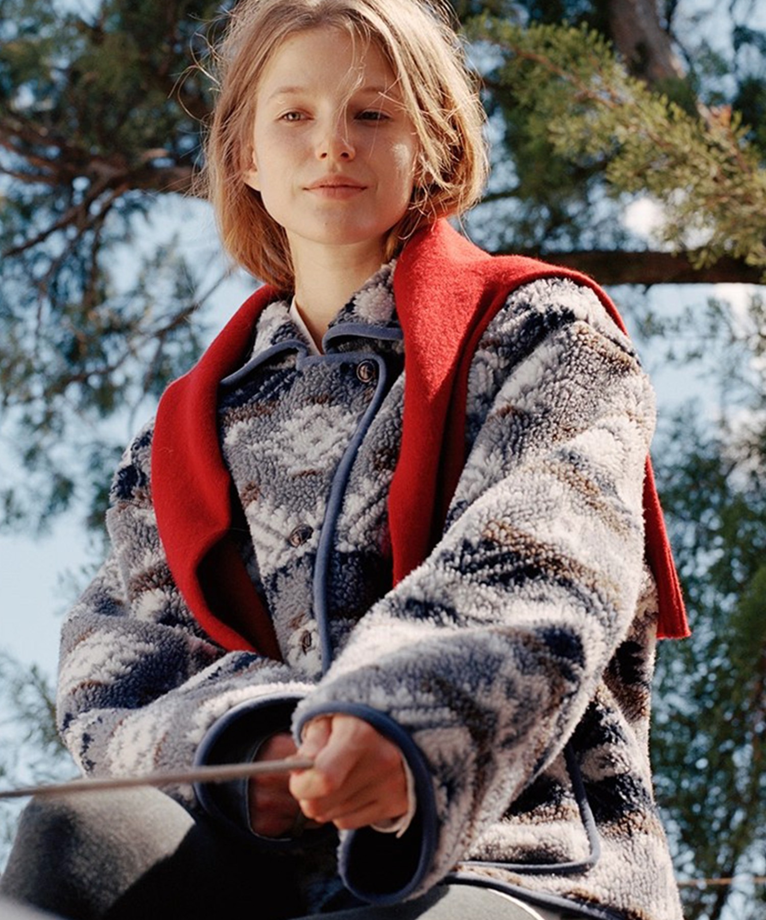 ノルディック柄 パイピング ボアジャケット FQ25W268【Fano Studios