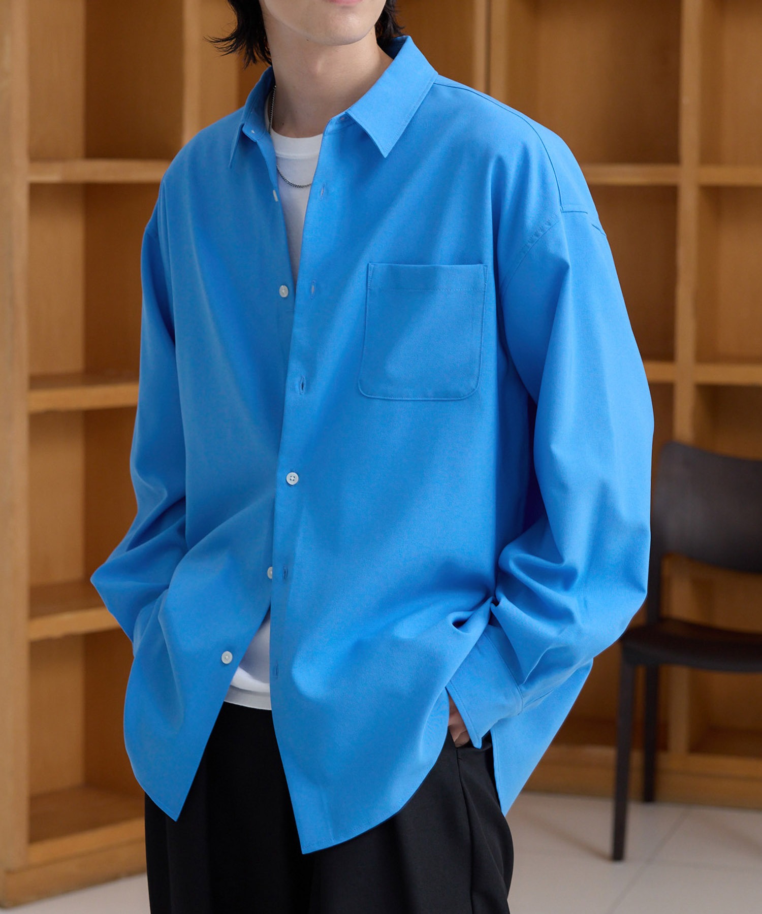 ハイコンフォート フレンチフロント レギュラーカラーシャツ〈UVカット