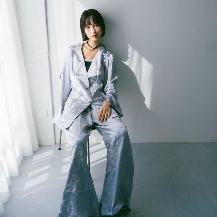 Flower Print Half Zip Knit/フラワープリントハーフジップニット