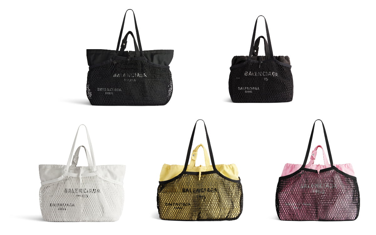 バレンシアガの新作バッグが登場、布のショッパーにフィッシュネットを