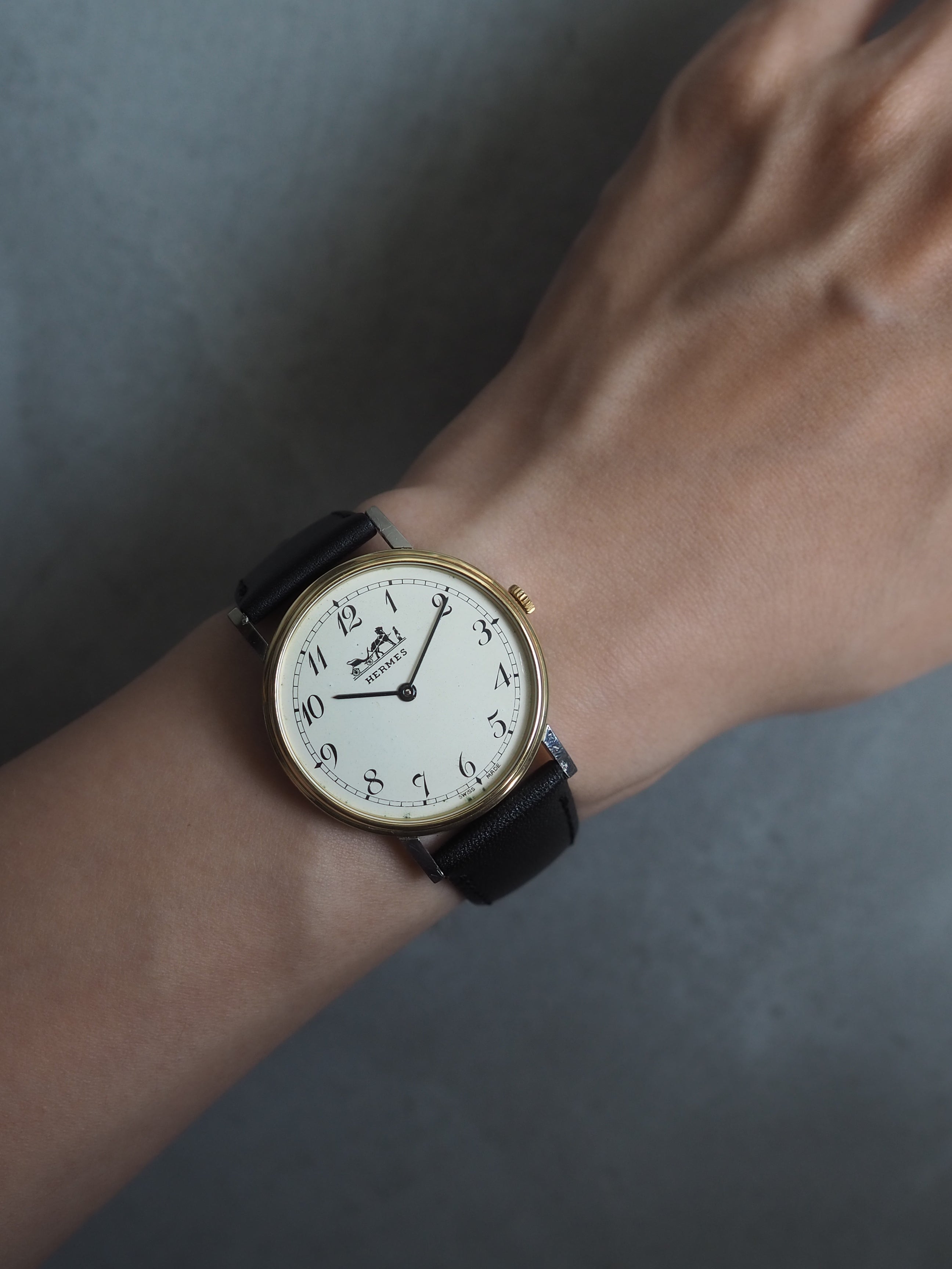 HERMES ヴィンテージ エルメス 手巻き 馬車ロゴ ウォッチ 腕時計