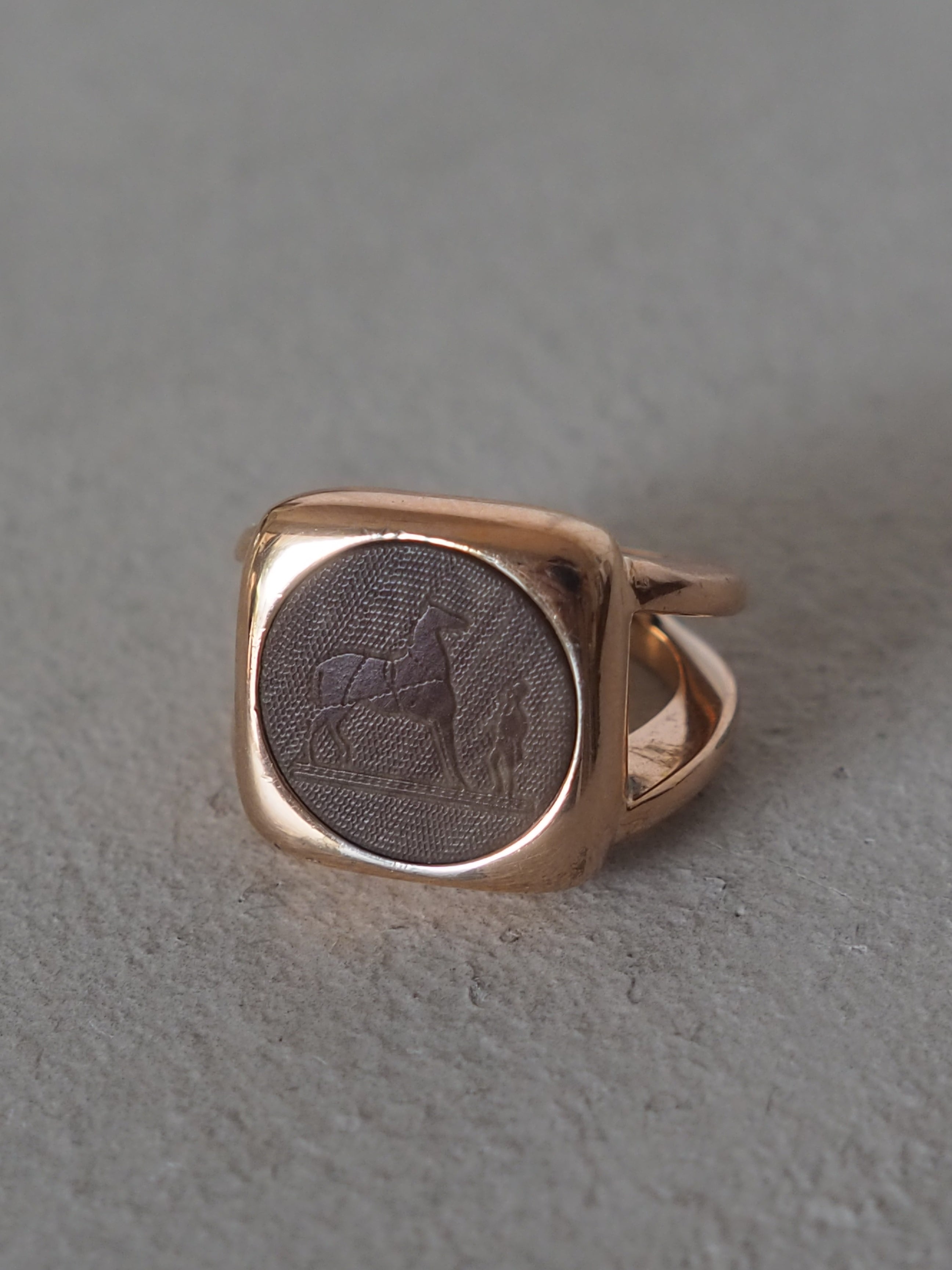 VINTAGE HERMES ヴィンテージ エルメス コロゾ リング ゴールド