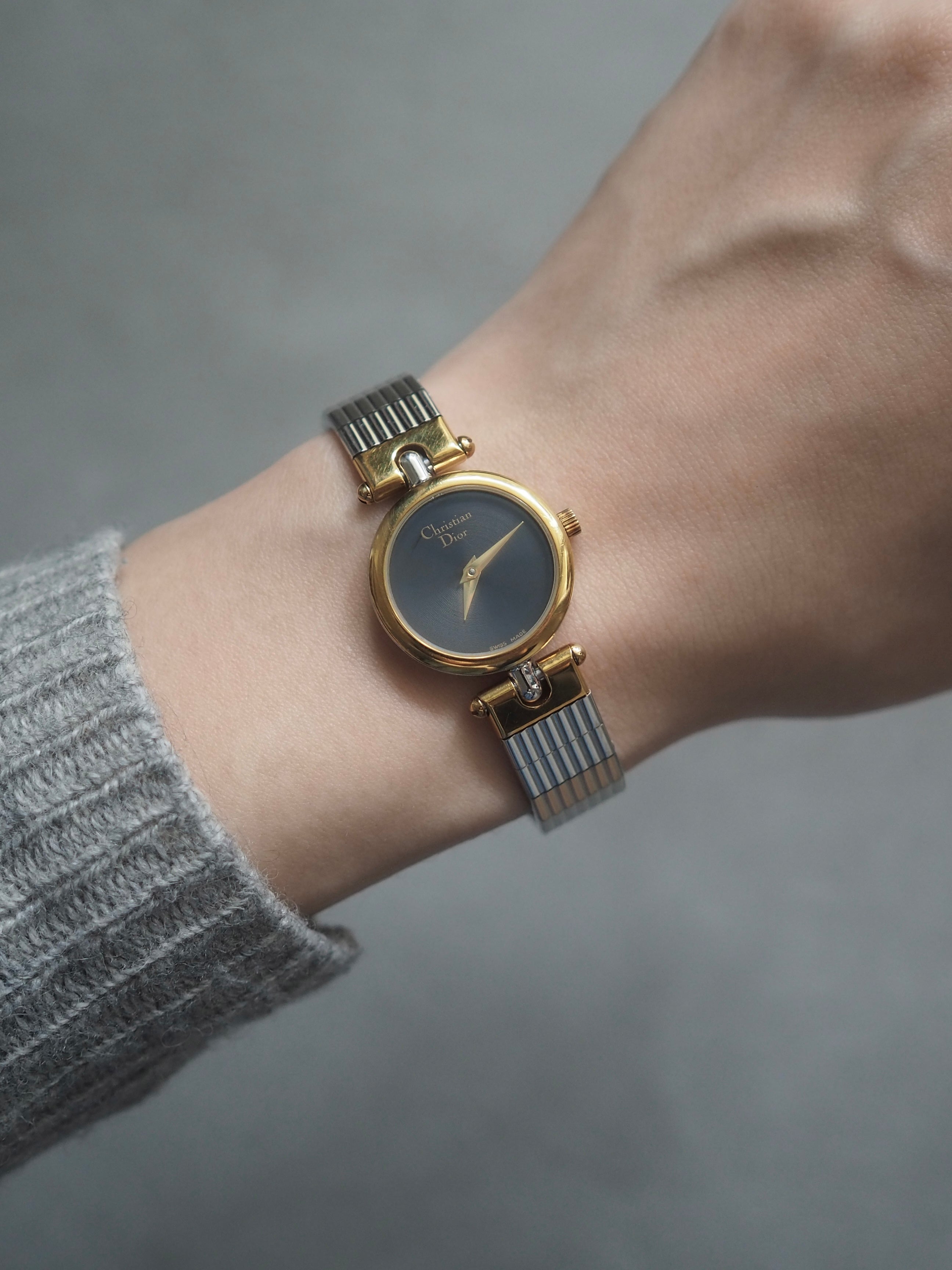 Christian Dior ディオール ラウンド ウォッチ 腕時計 ゴールド