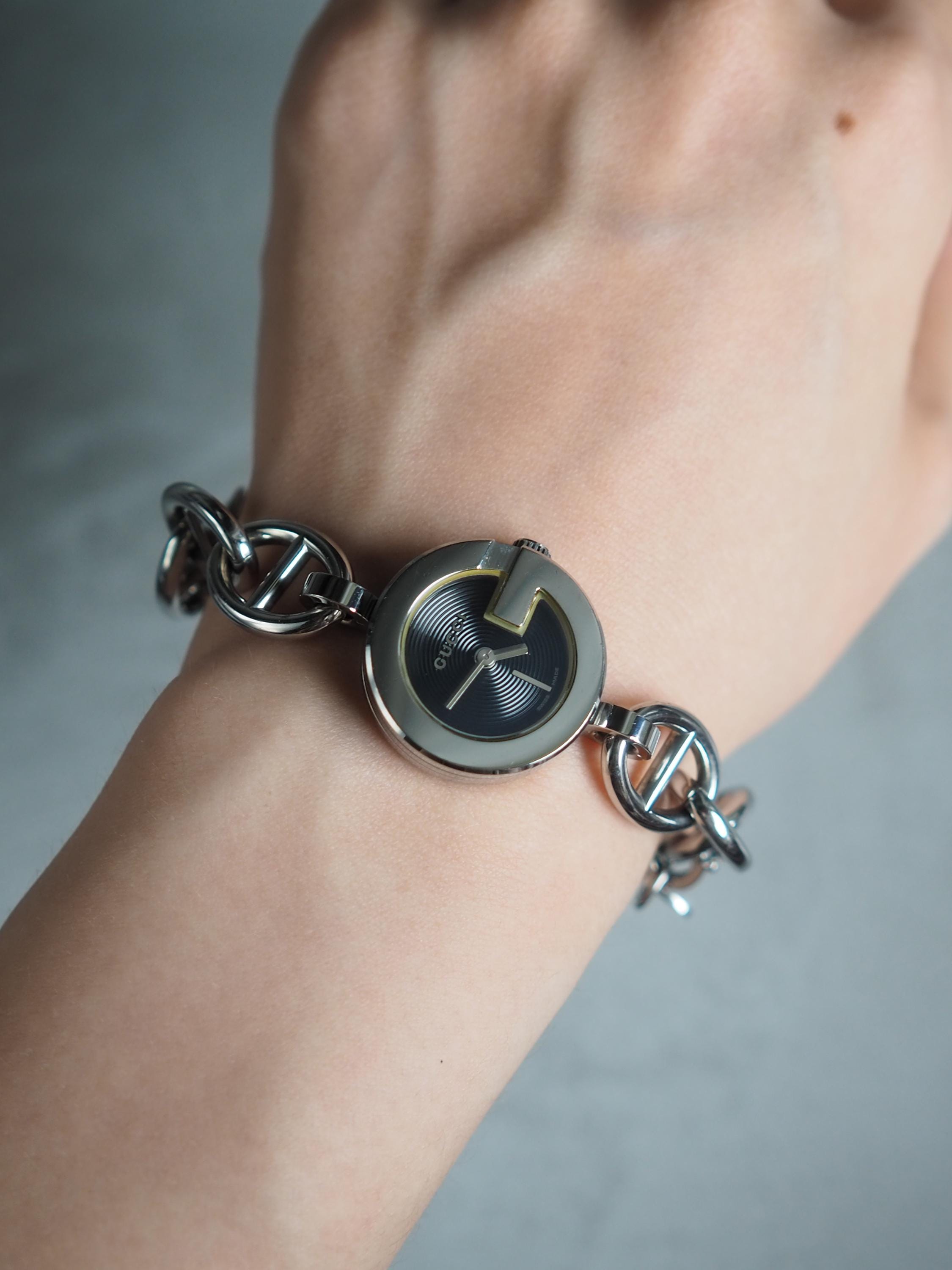 GUCCI グッチ シェールダンクル チェーン ウォッチ 腕時計 シルバー