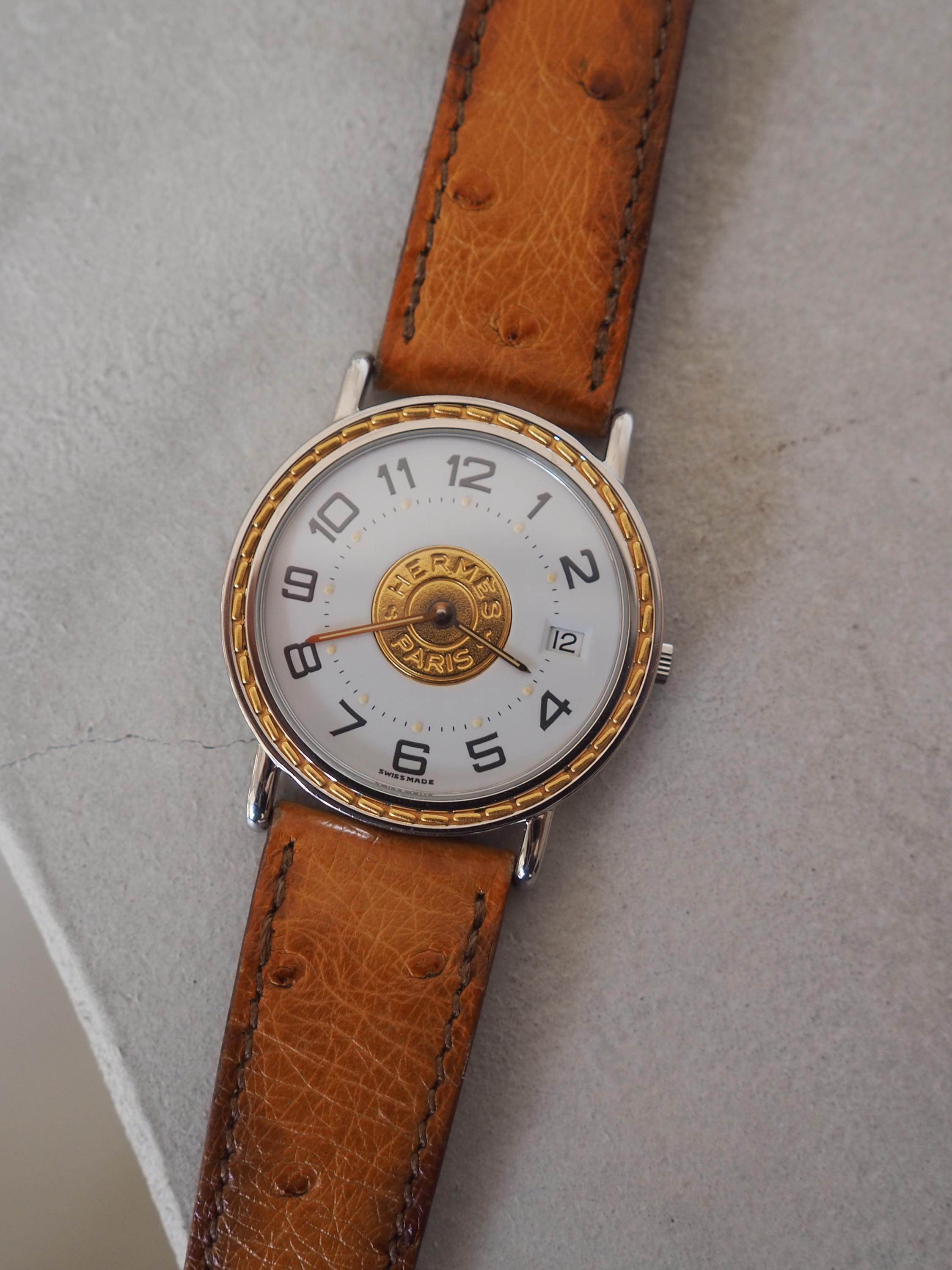 HERMES エルメス セリエ ウォッチ 腕時計 ユニセックス シルバー