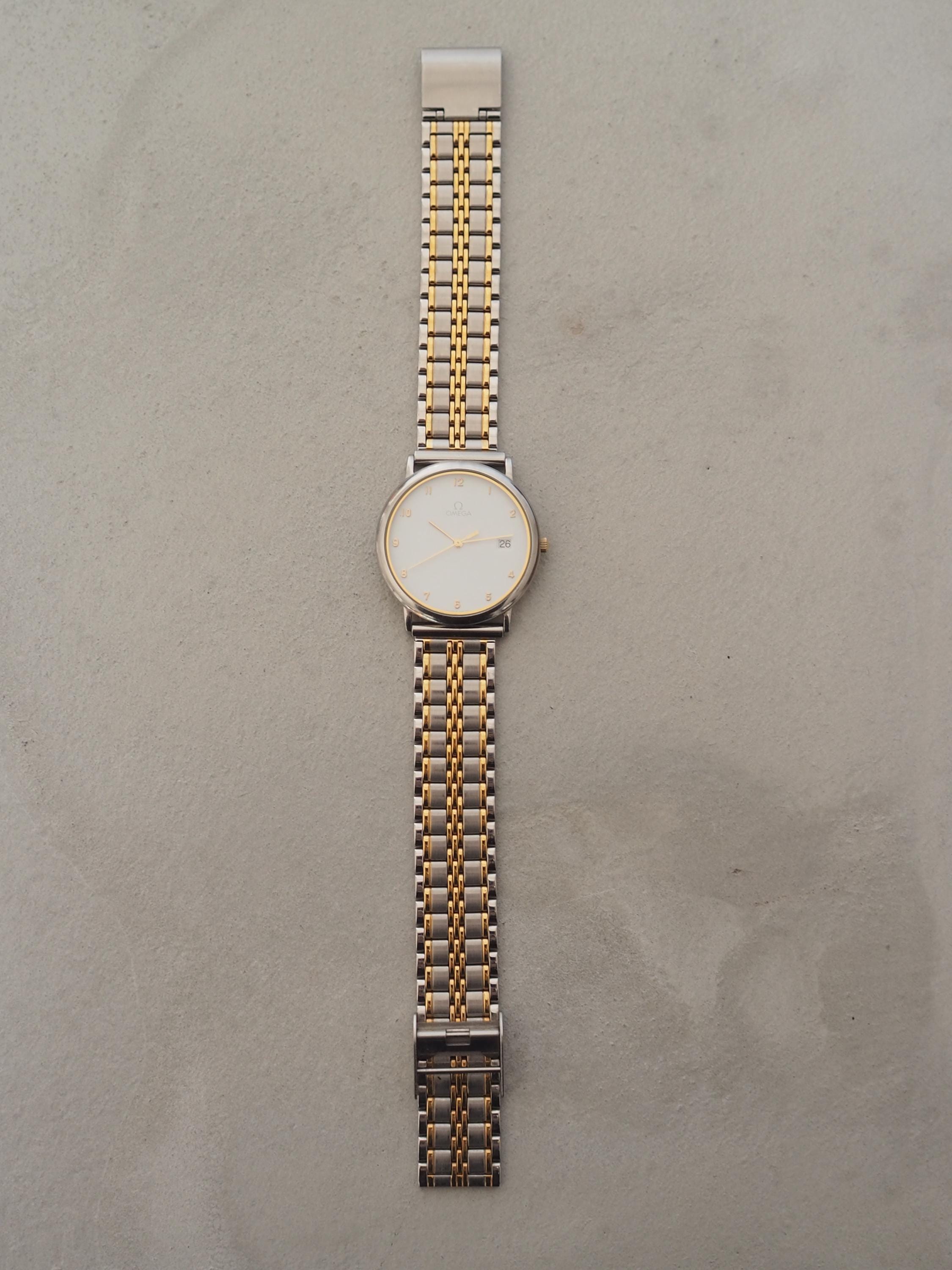 OMEGA 時計 DeVille メンズ レディースホワイト ゴールドラウンド