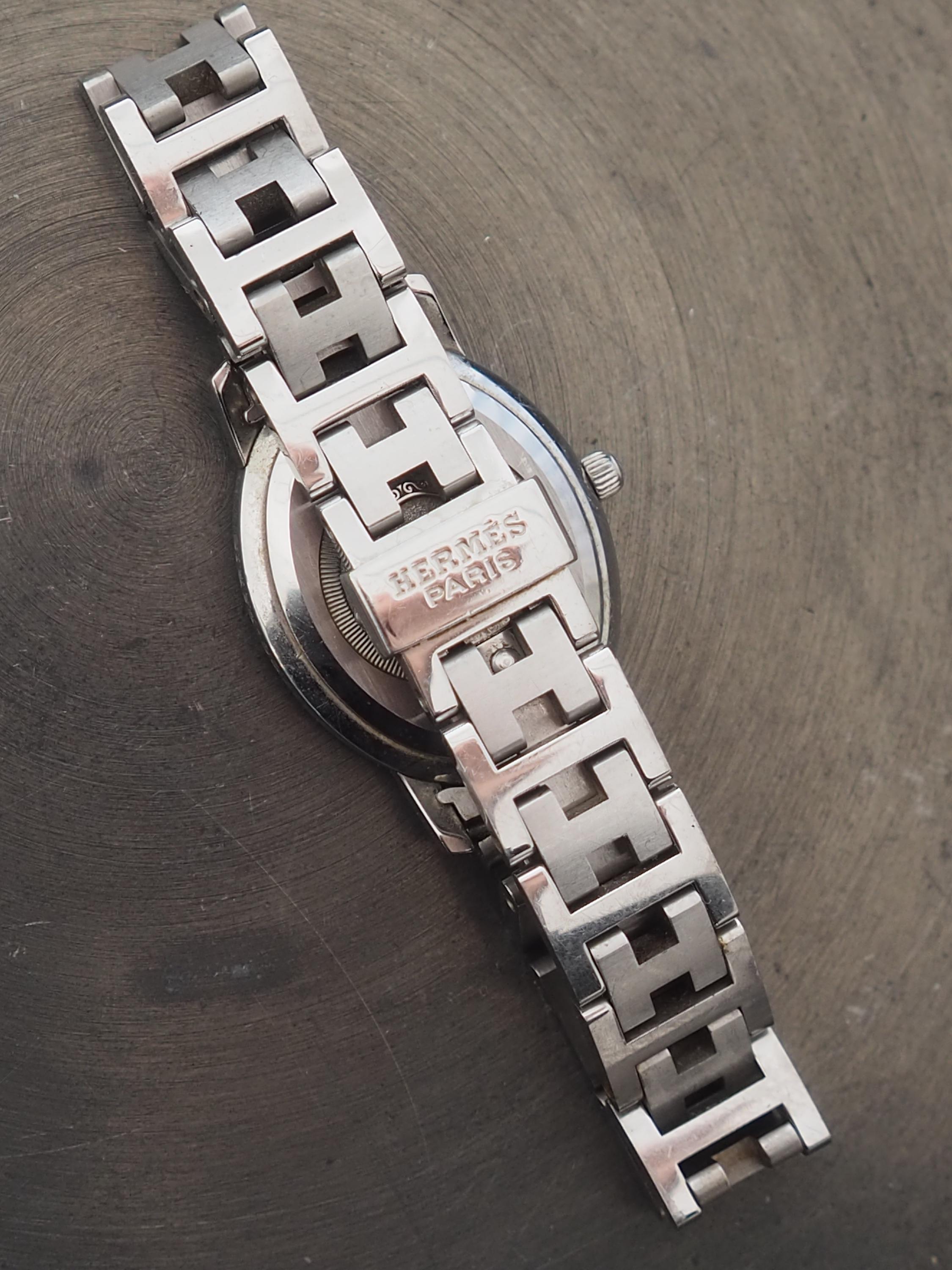 HERMES エルメス クリッパー オーバル ウォッチ 腕時計 シルバー