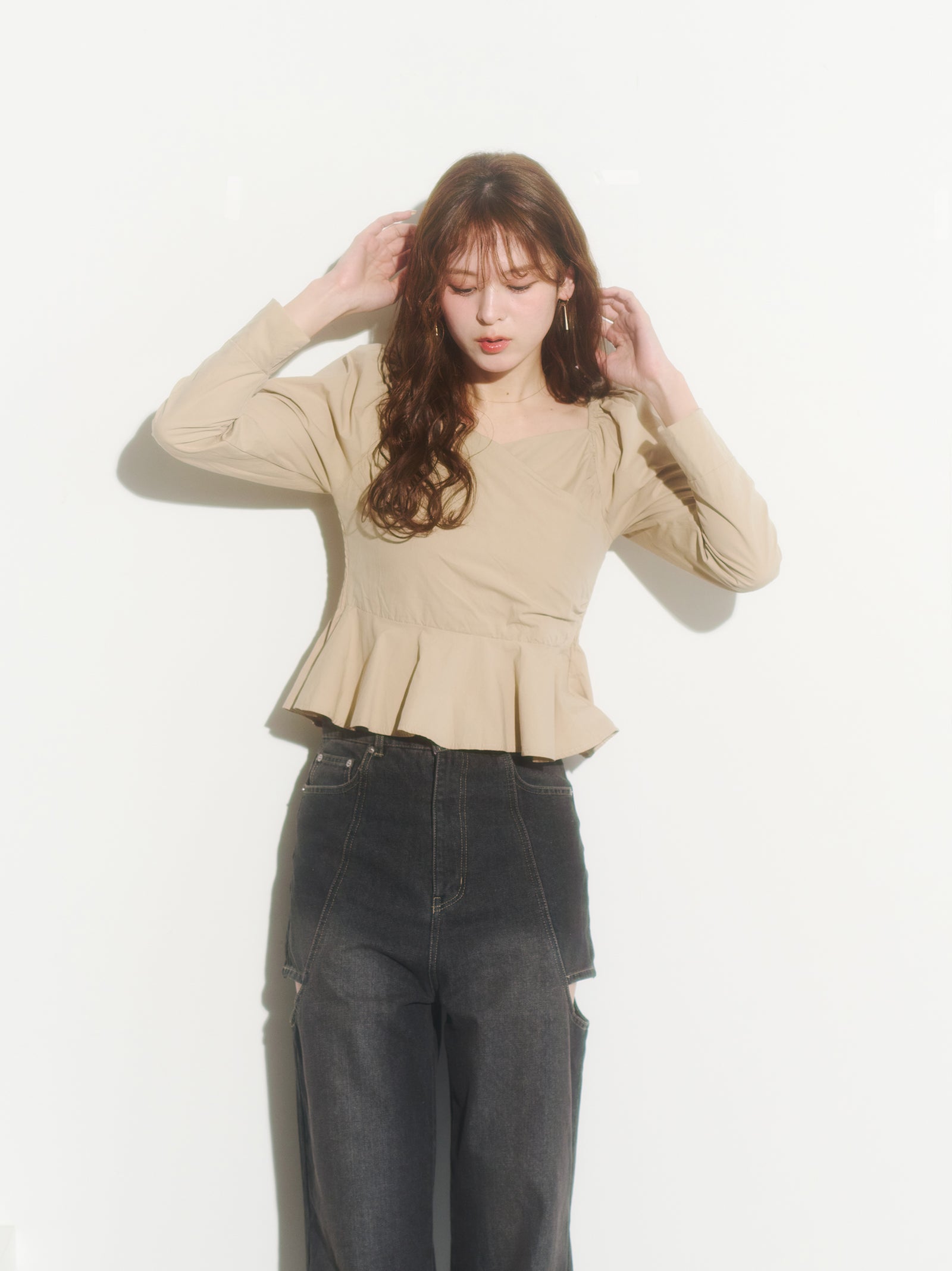 カシュクールシャツブラウス