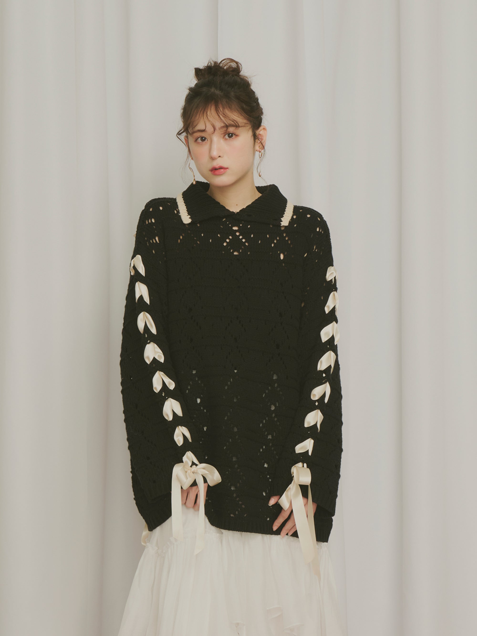 2wayリボンブレードニット