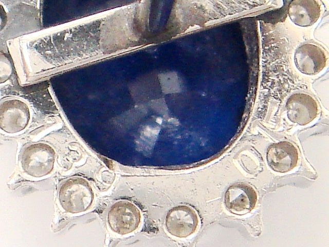 豪華!!プラチナ☆大粒天然サファイヤ&天然ダイヤモンド ピンブローチ