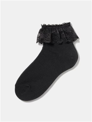 綿混レース付き平無地ソックス12cm丈: レッグウェア |チュチュアンナ