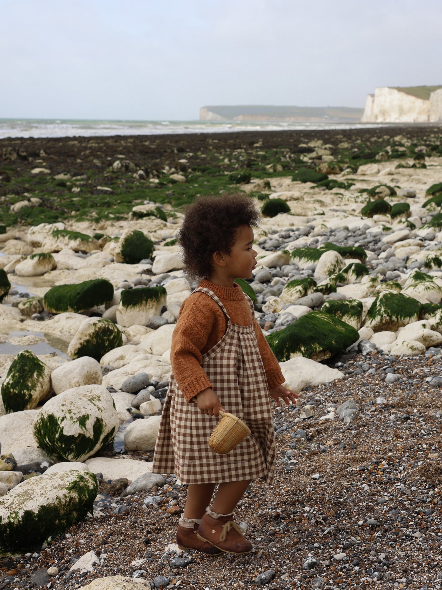 Chestnut Gingham Tribe Skirt | Organic Zoo