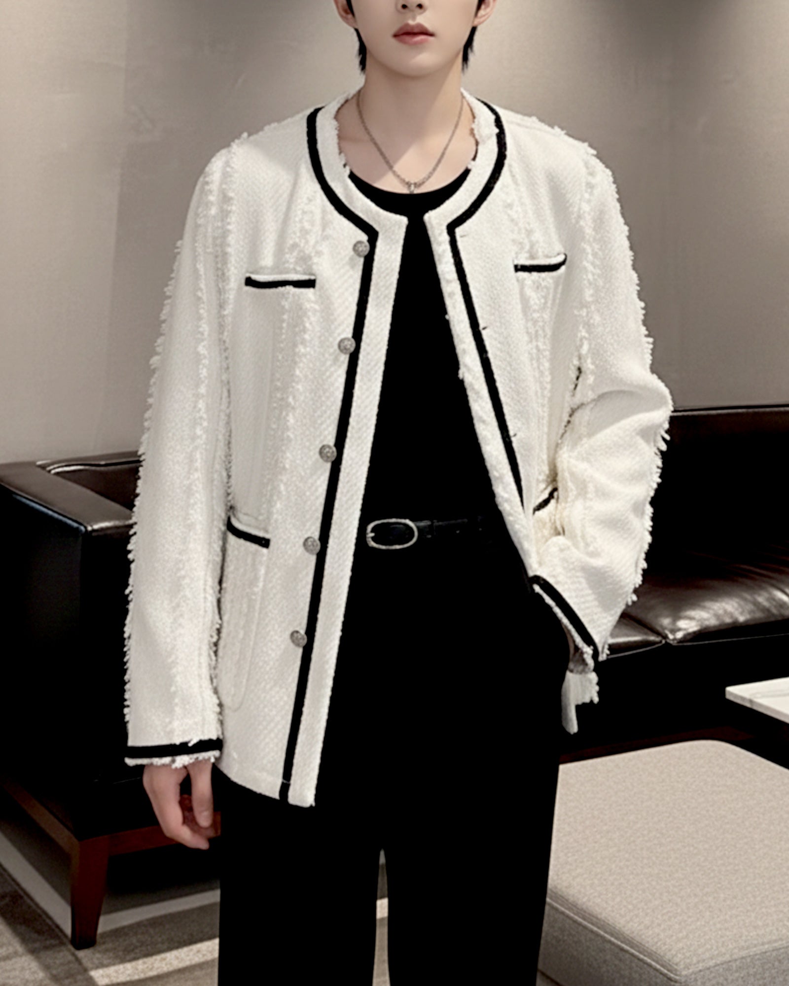 フレンチモードパイピングツイードジャケット Ot30060