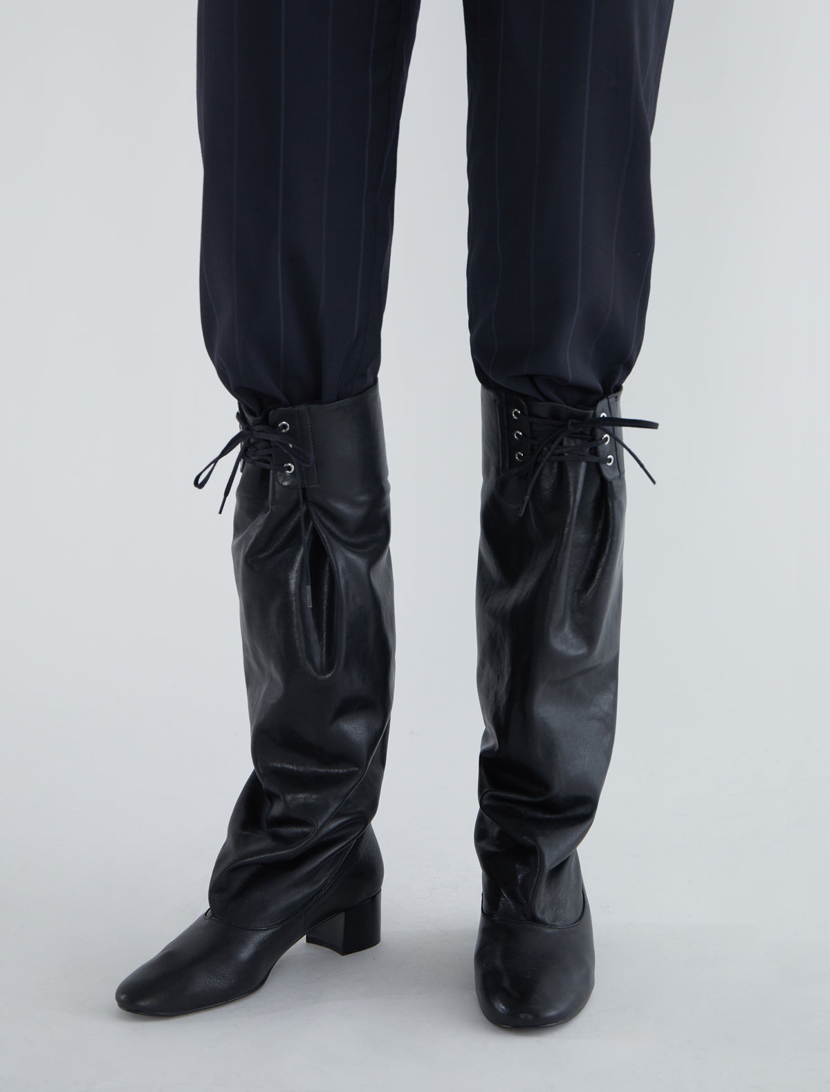 VICTORIA-Black loose-shaft boot without lining or zipper – paloma wool