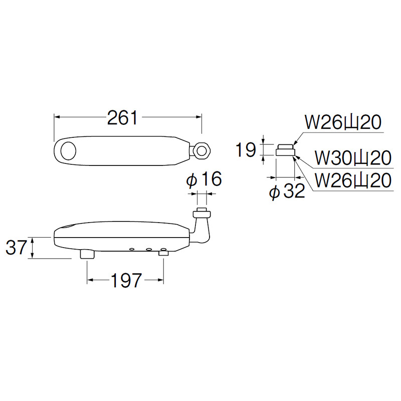 SANEI サンエイ EA100-60X-16 後付け センサー水栓 自動水栓横形パイプ