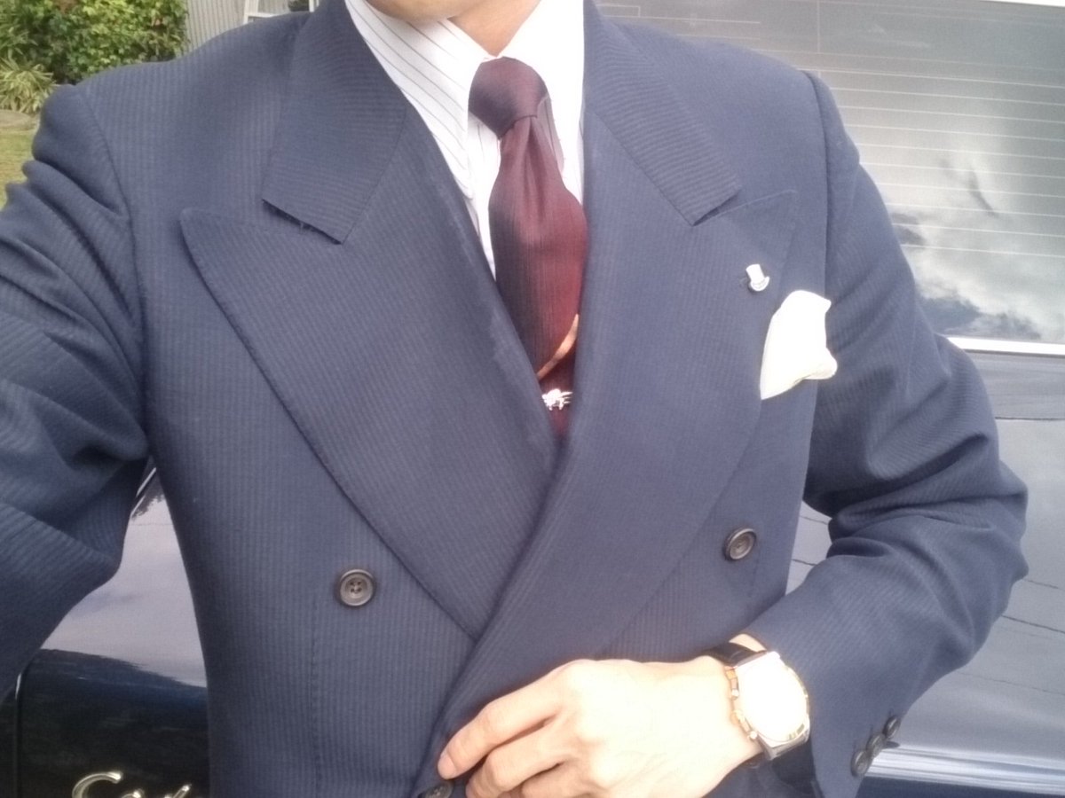 ポールスミスのイカついダブルスーツにドミニクフランスのネクタイ