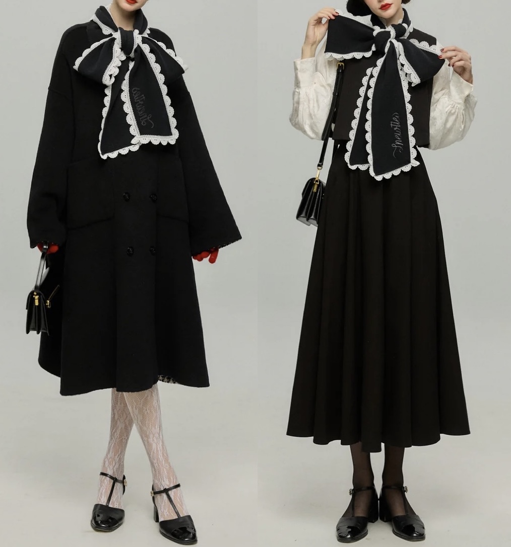 2月23日(月)再販開始 《リボンレースマフラー》Black #TNEWTIES