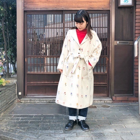 l'atelier du savon 〙 きちんと並ぶお花刺繍ショート&ロングコート