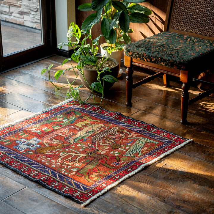 ペルシャ手織りキリム ウール ラグ アゼルバイジャン 85×85cm