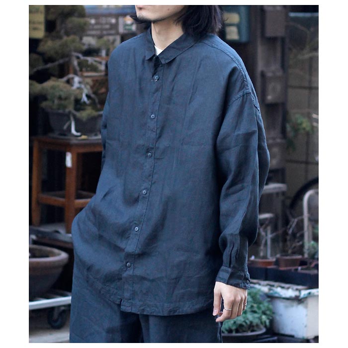 ミッタン MITTAN やわらか大麻ビッグシャツ（草木濃染）HEMP BIG SHIRT
