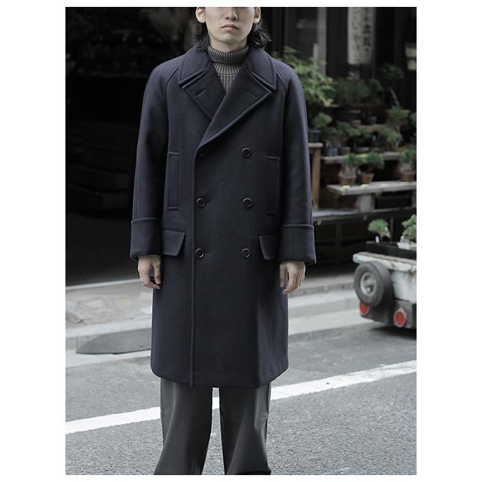SCYE サイ スーパー140 ウール メルトン ダブルボタン オーバーコート