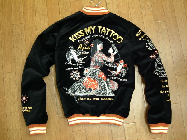 スカジャン PYSK-1008 KISS MY TATOO: Peaked Yellow ピークドイエロー