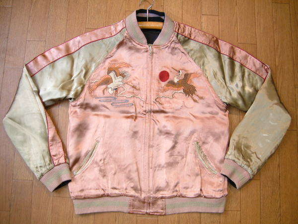 スカジャン 狛犬×紅梅鶴柄 SKJ-64: 花旅楽団 Script スクリプト 和柄