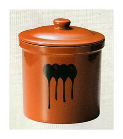 陶器 蓋付切立瓶（紅星窯）2号3.6リットル【寸胴がめ かめ 味噌 漬物