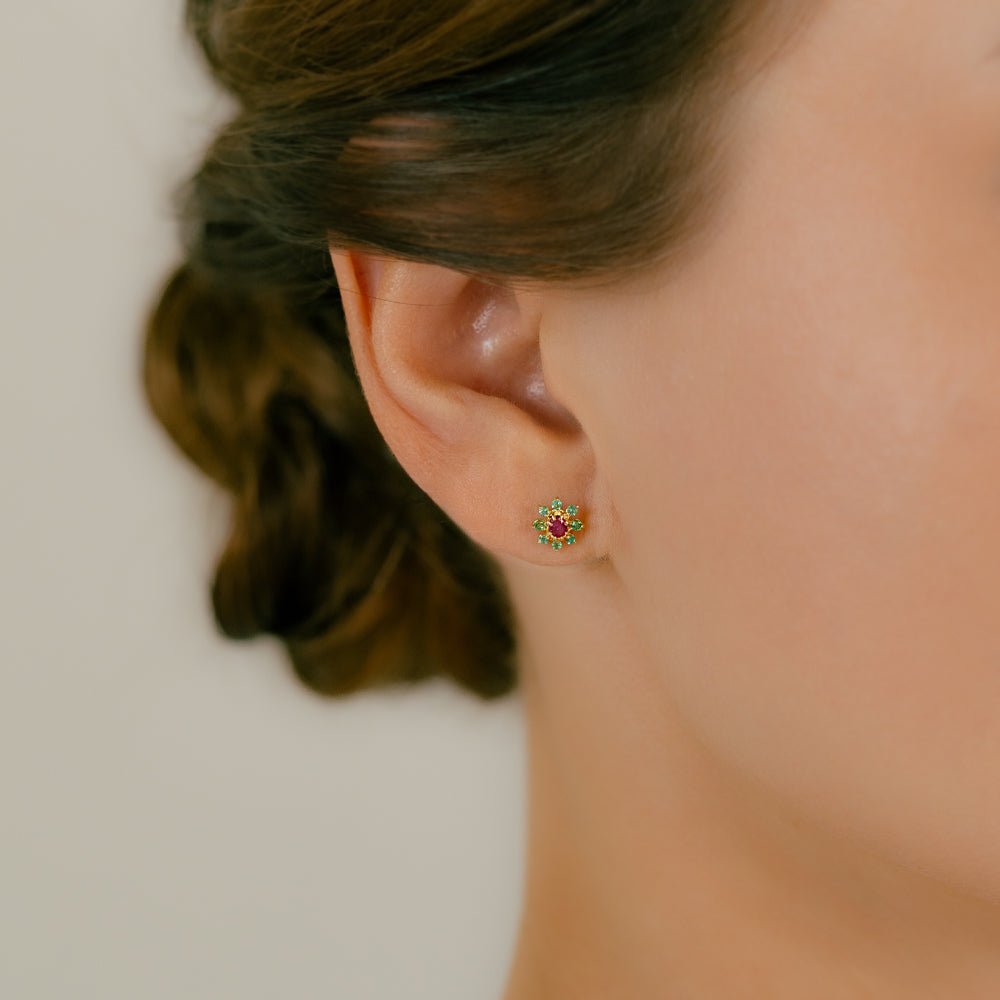 フラワーモチーフ ジュエリーボディピアス 軟骨ピアスパーツ│16G/14G