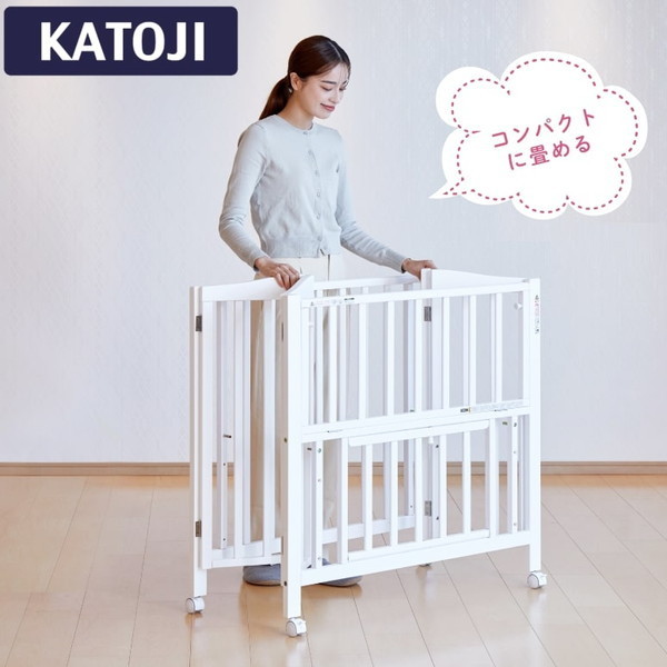 KATOJI ミニベビーベッド 折りたたみ F ホワイト 02328 | 激安の新品