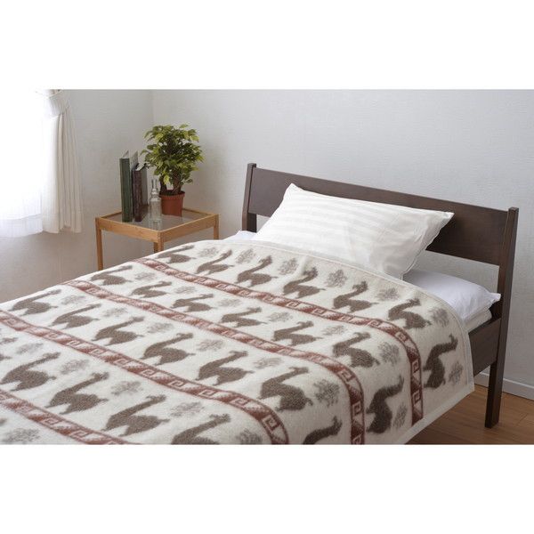 西川 248371935 アルパカ毛布 アルパカ柄 高級 天然素材 リバーシブル