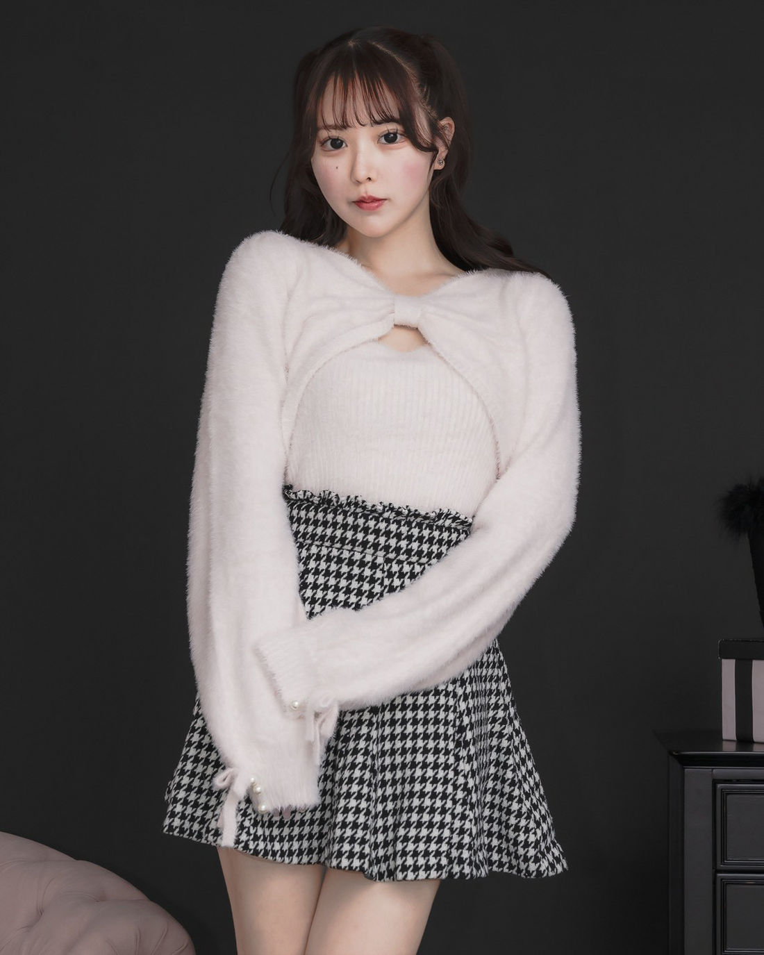 リボン×キャミフェザーニットセット – pium