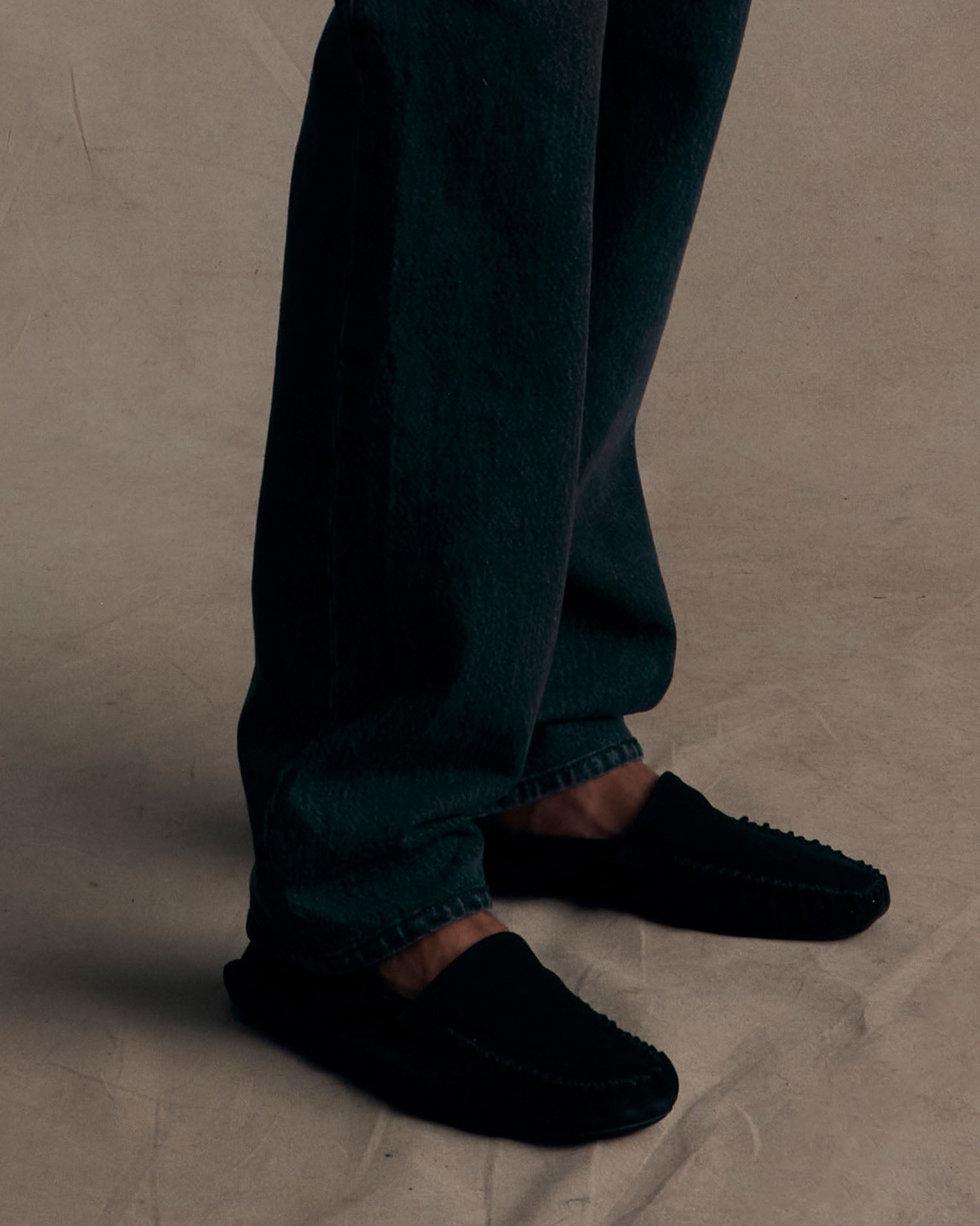 Soft Moccasin - Black Suede