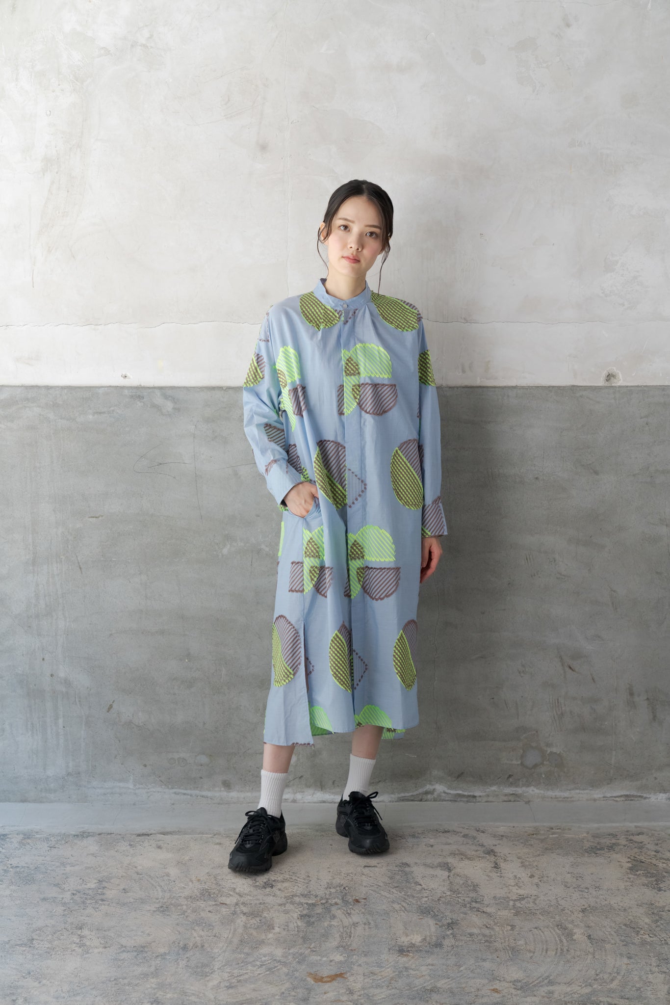 POLSDOT- シャツワンピース col:サックス