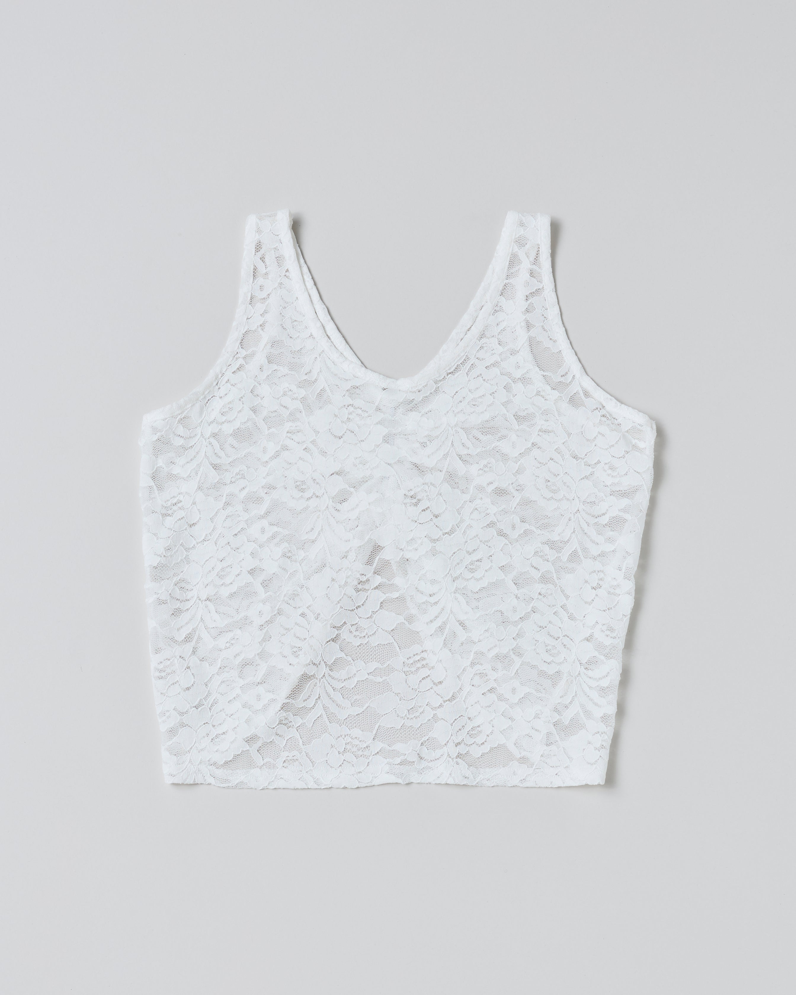 Lace layered high neck tops (white)