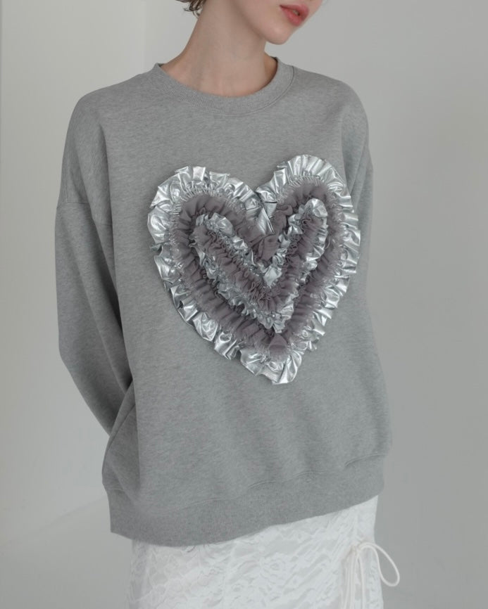 Heart tulle sweatshirt