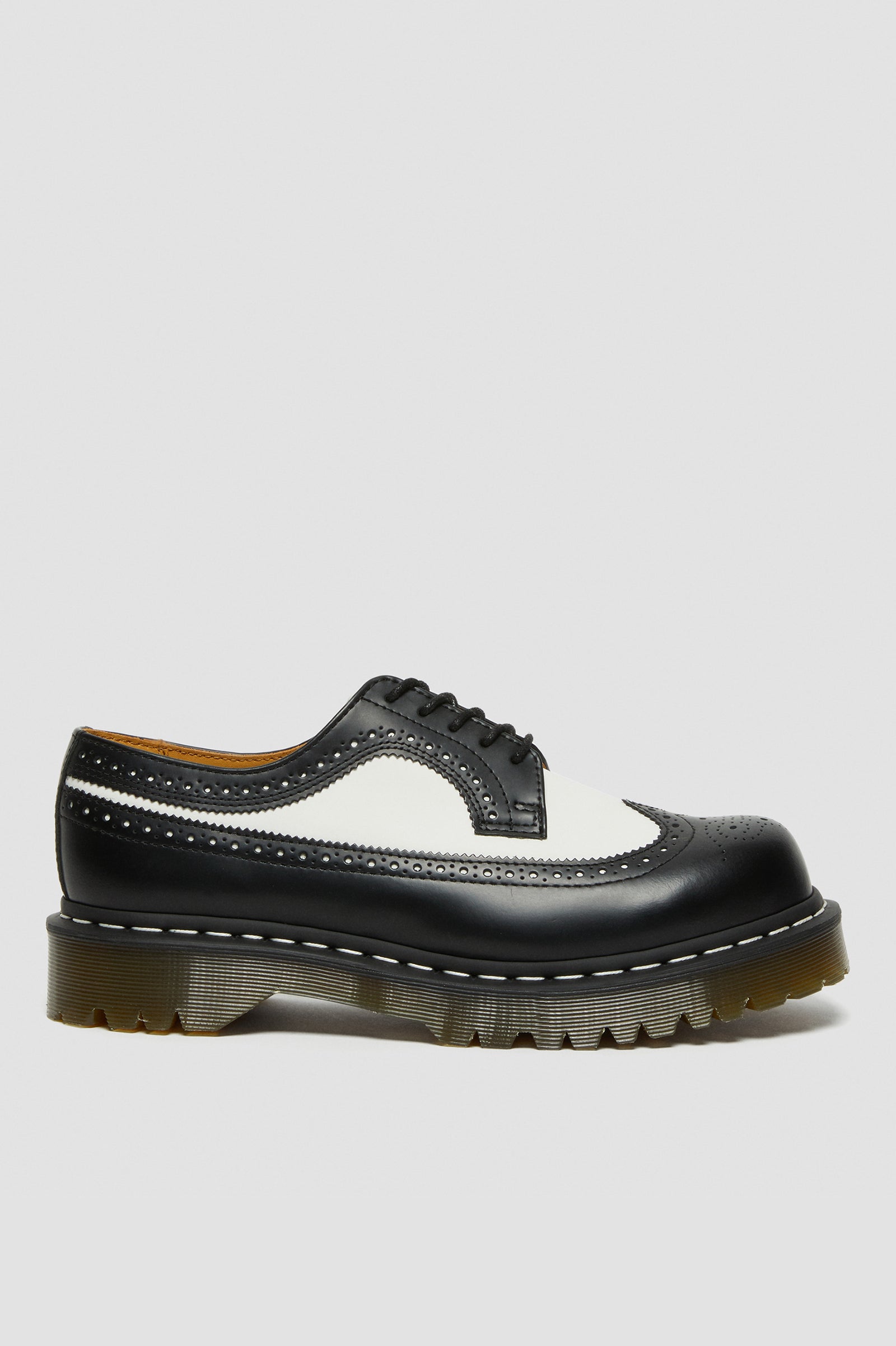 3989 Black White Brogue Bex Oxford – Posers Hollywood