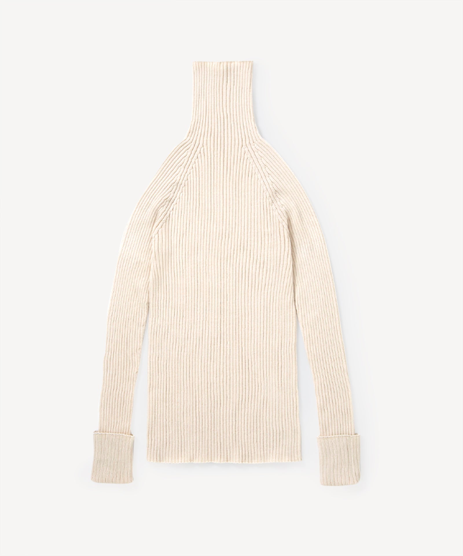 カシミヤコットン無縫製リブタートル｜オーガニックコットン