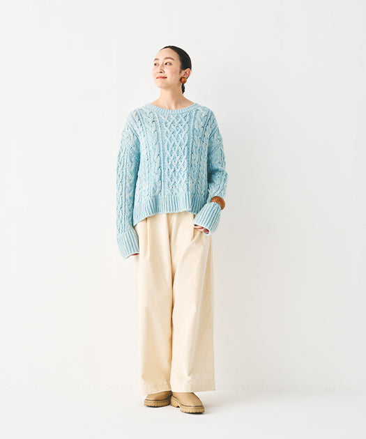 ウール混ケーブルプルオーバー / オーガニックコットン – PRISTINE