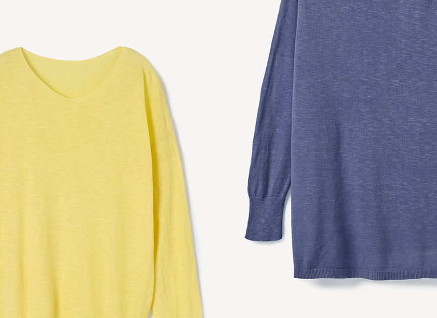 エリシルクVネックプルオーバー 草木染め / オーガニックコットン