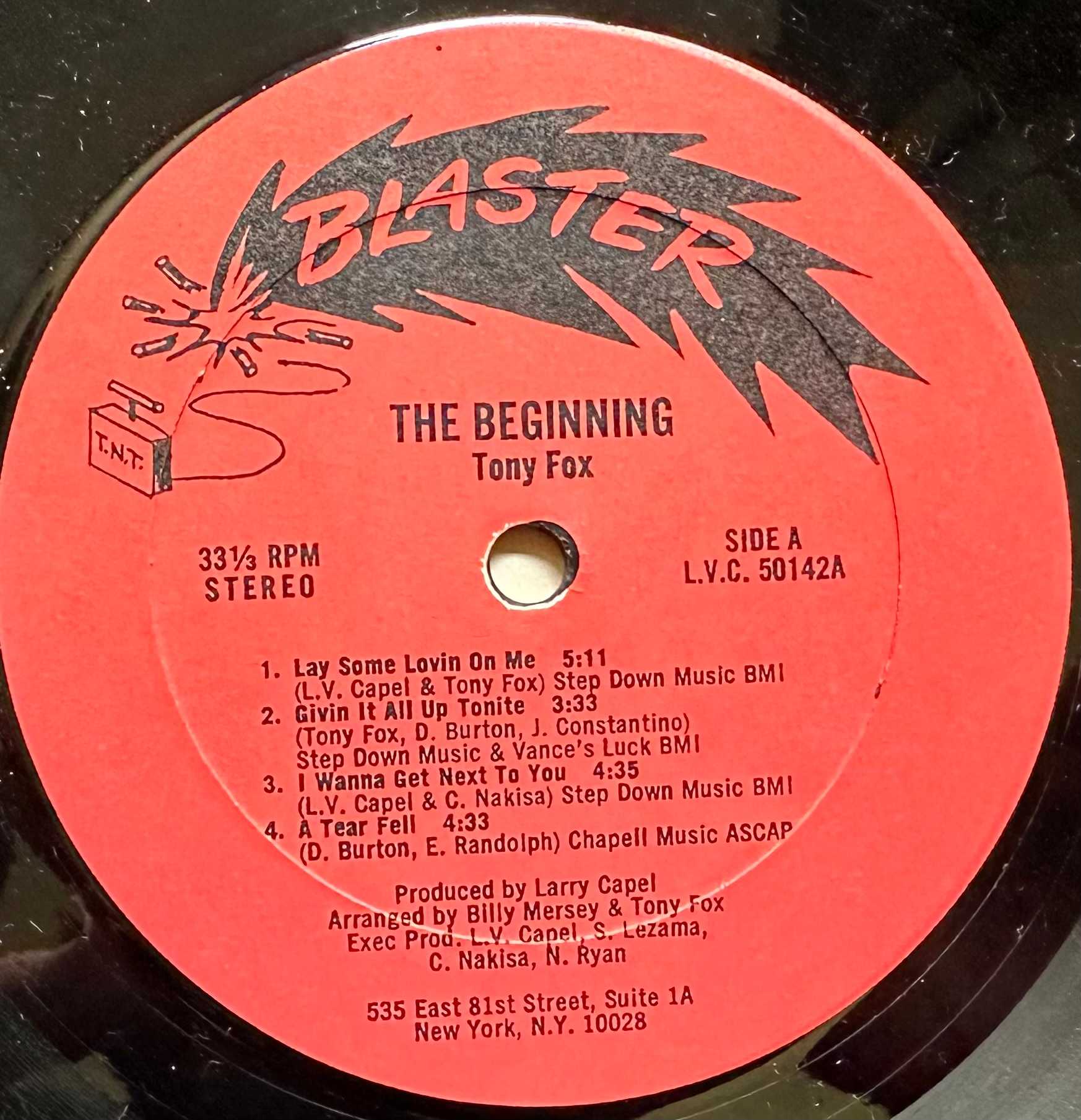 Tony Fox – The Beginning（Blaster Records – L.V.C. 50142