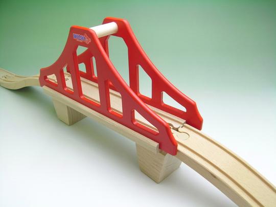 木のおもちゃ カルテット / つり橋｜ミッキィ社 木製レールシリーズ