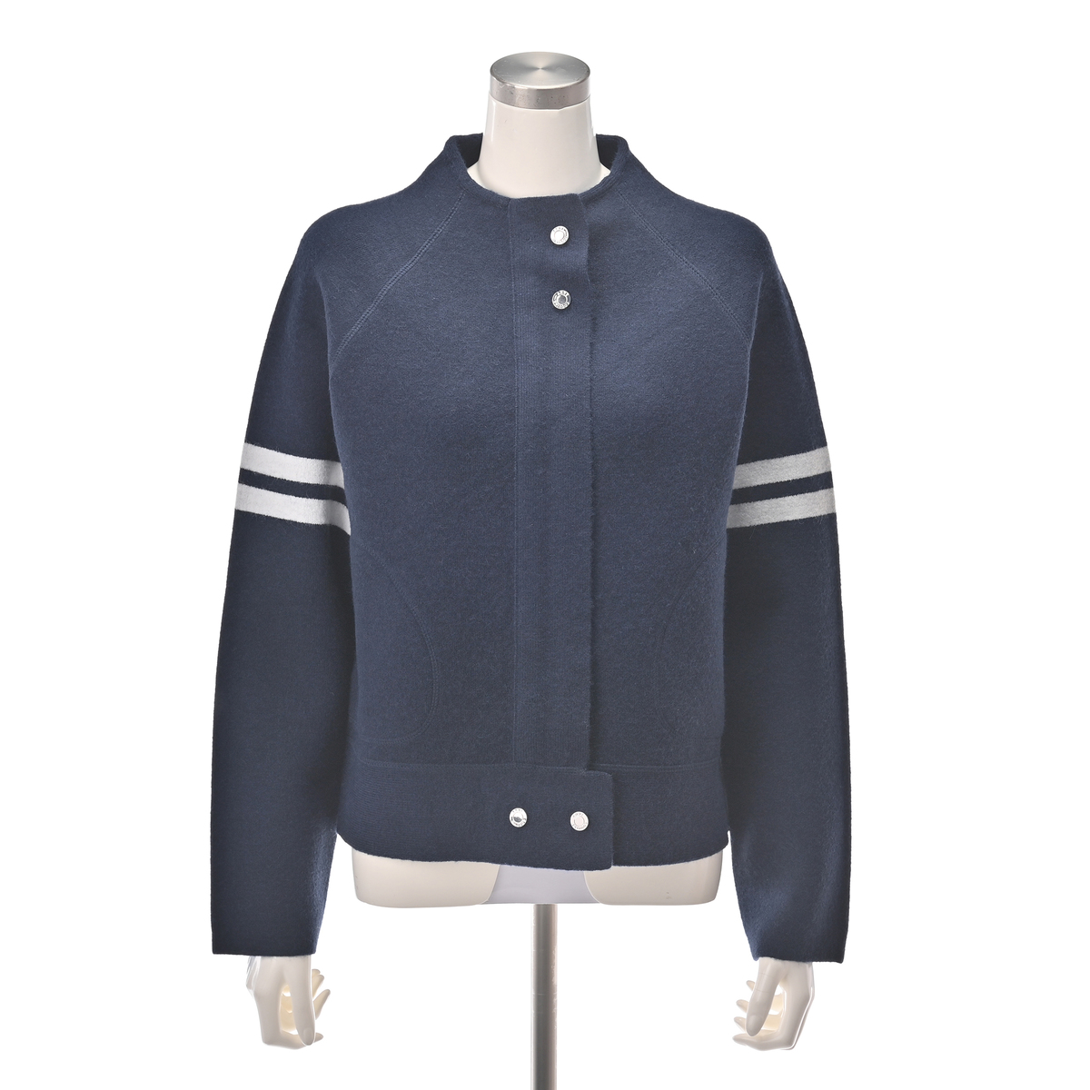 Anne Coquine コアスパンヤーンニットボトルネックブルゾン