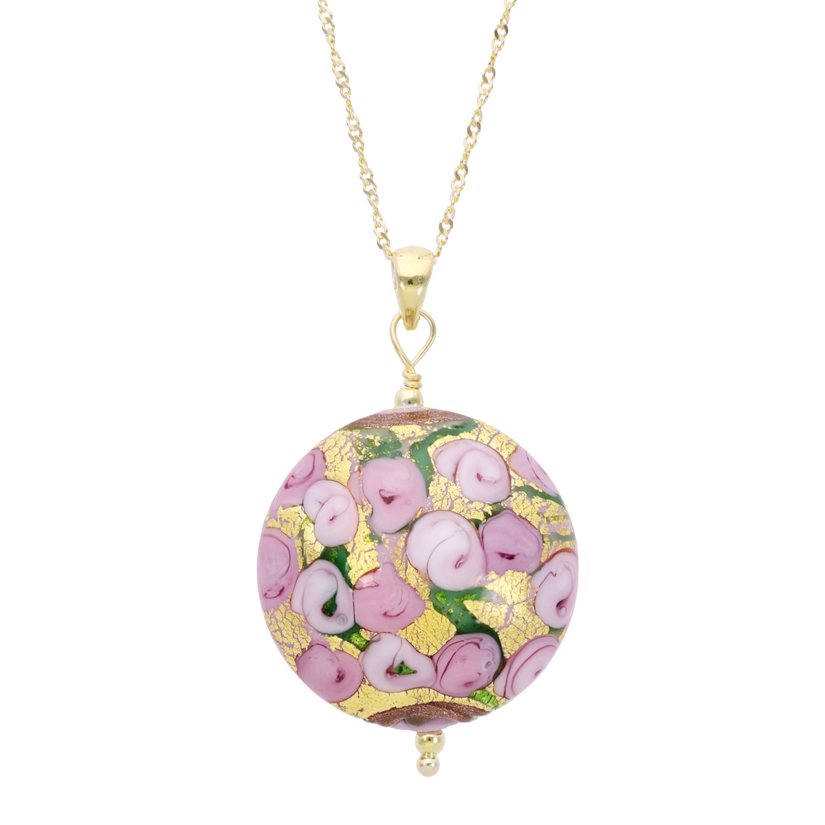 アイミイタリア製 ムラーノガラス ミルフィオリペンダント シルバー925