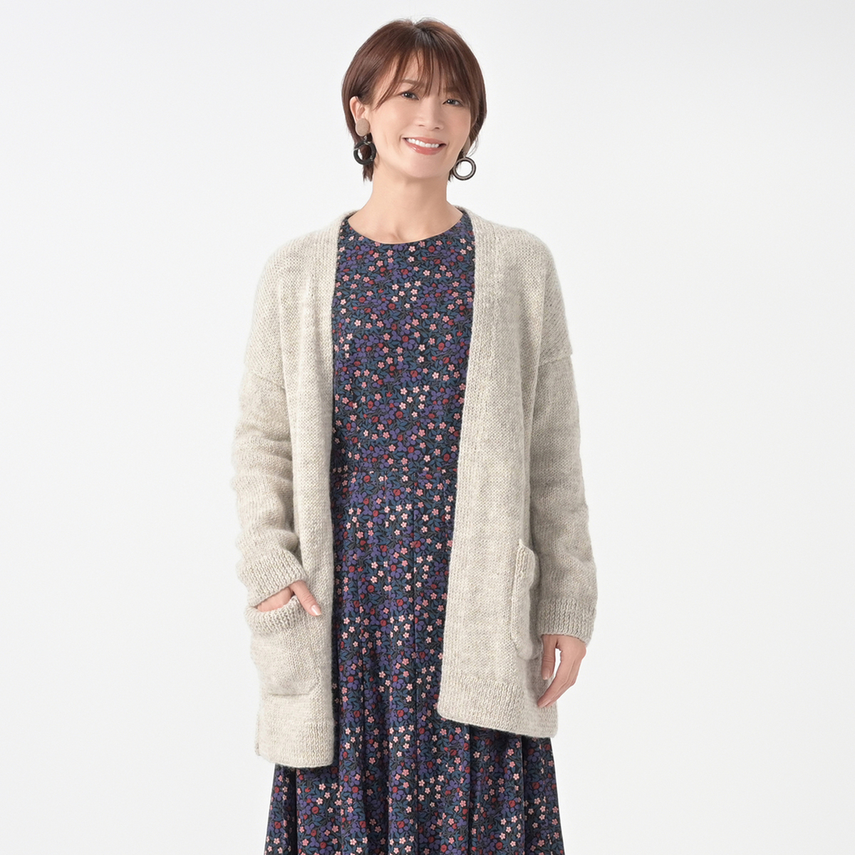 ピープルツリー 手編みロングカーディガン ピープルツリー（People