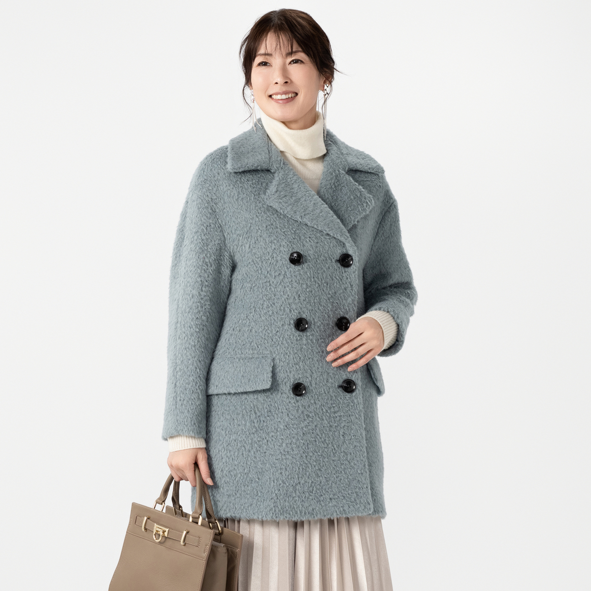 FLORAL GRACE アルパカウール混ハーフ丈コート FLORAL GRACE - QVC.jp