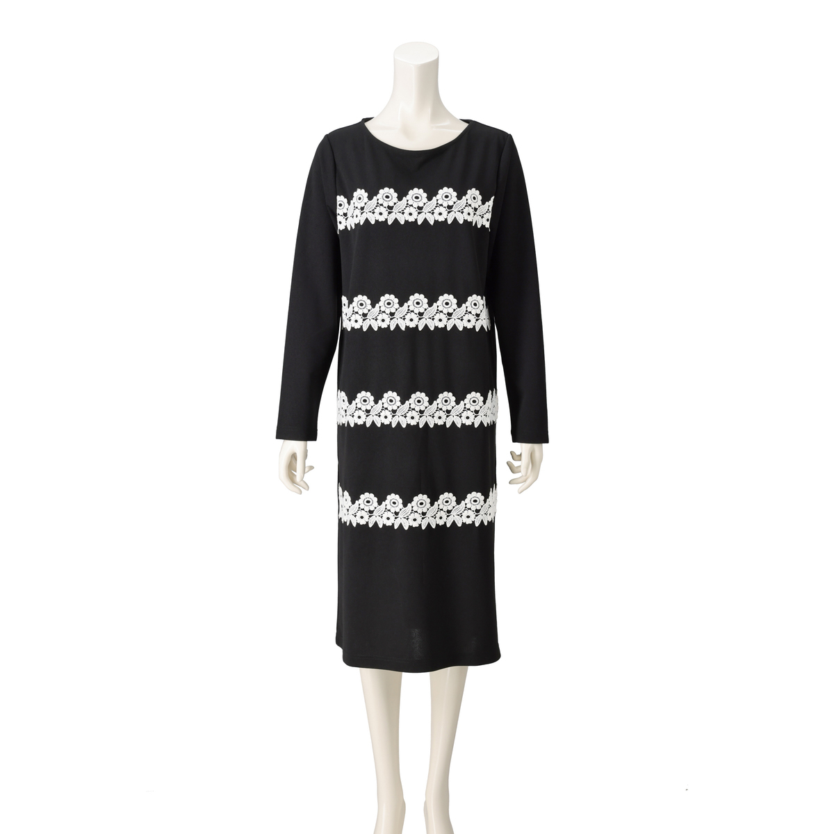 Pixie Heart レースアクセント ジョーゼットポンチワンピース ピクシー