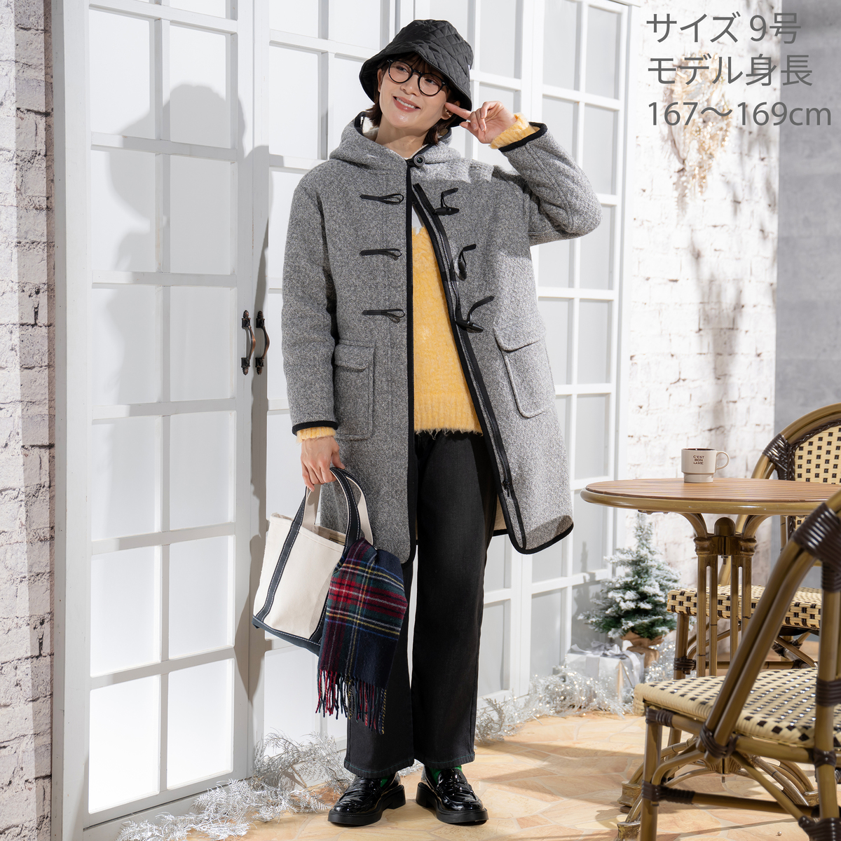 calma ボアボンディング ロングダッフルコート エスパスデカルマ