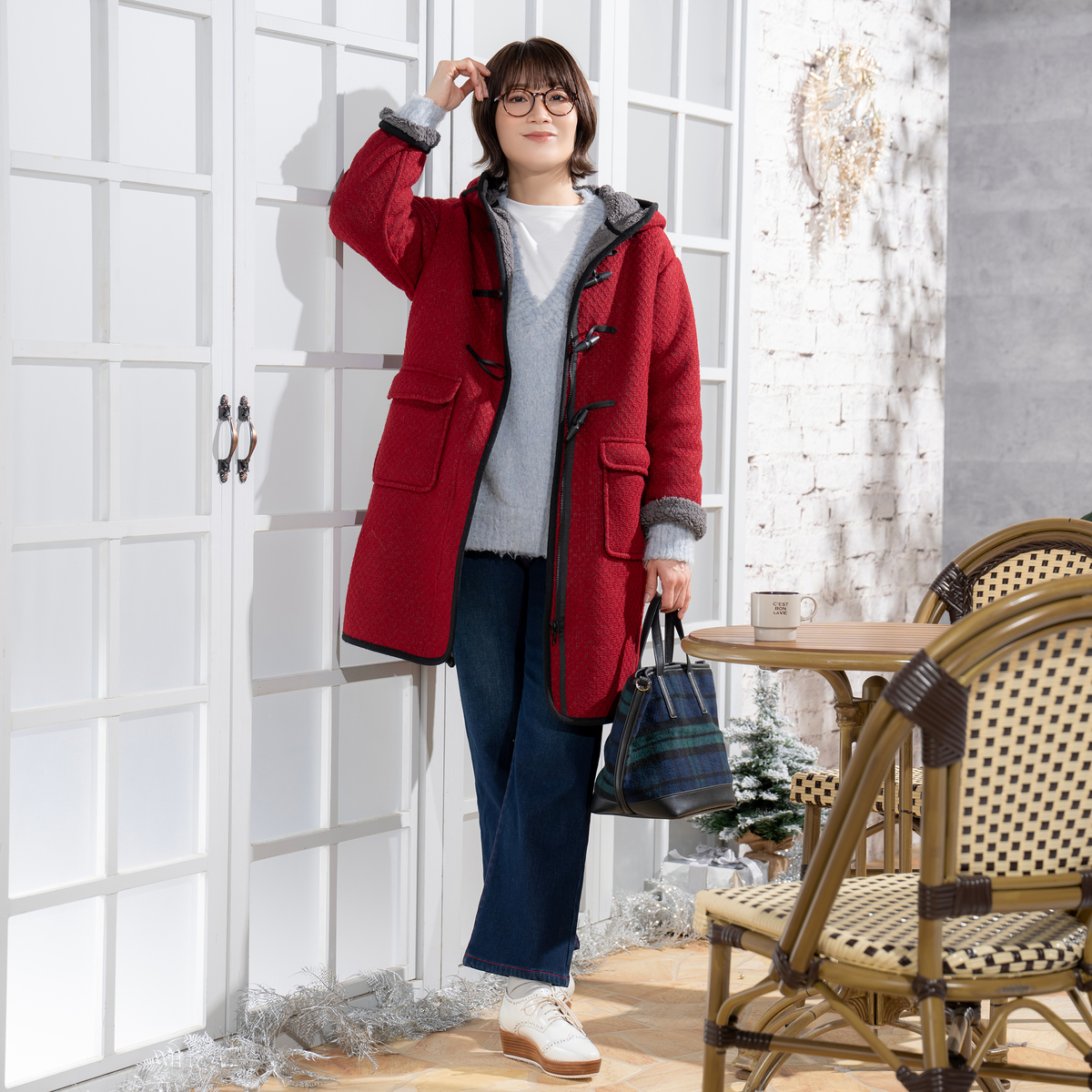 calma ボアボンディング ロングダッフルコート エスパスデカルマ